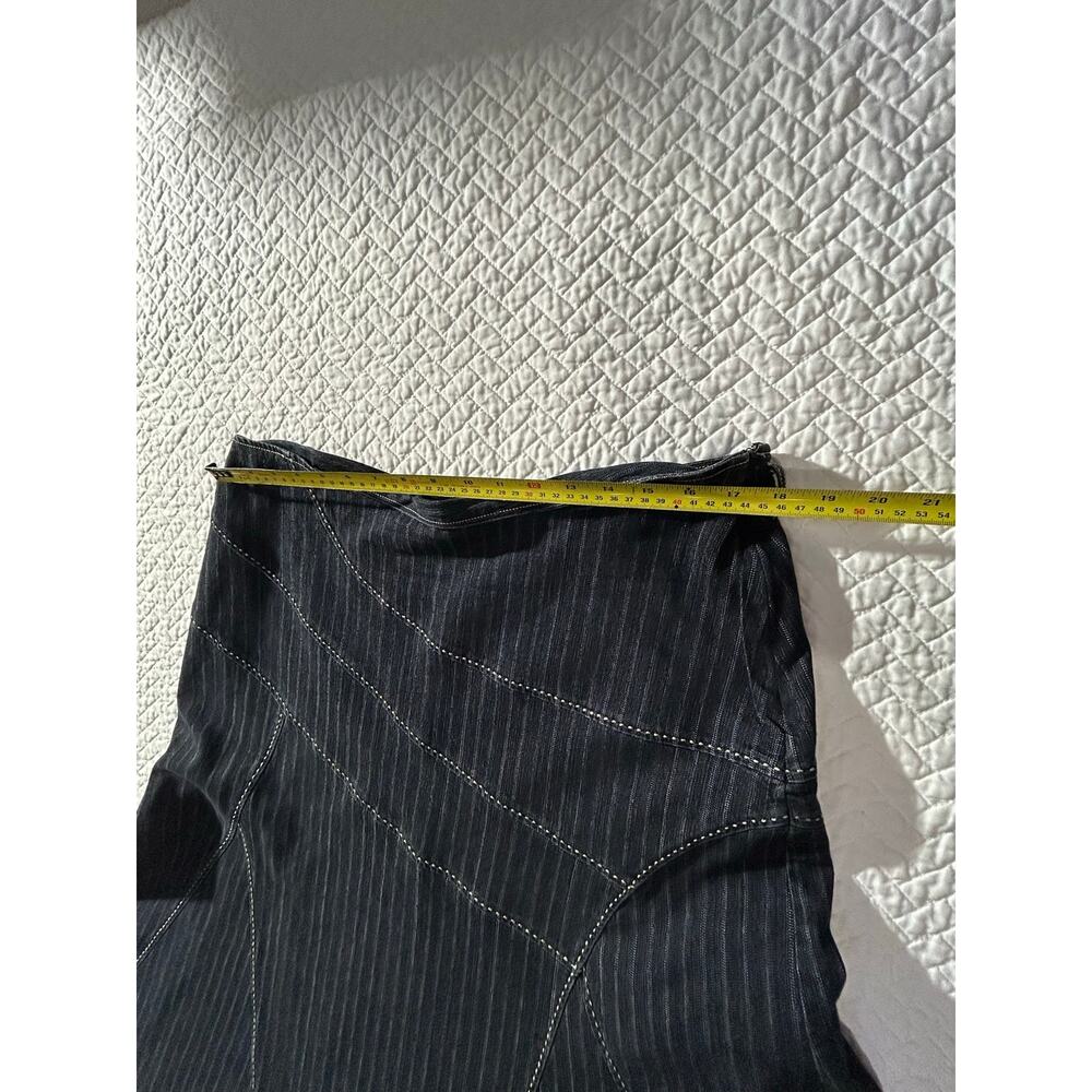 Minimalist CATO Dark Blue Denim A-Line Skirt/Cute Stitch Design Pattern/Size 16W - Picture 6 of 13